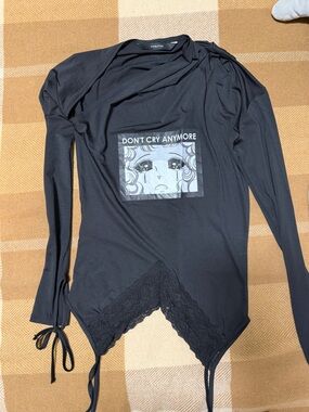 Pushbutton shirt “Don't Cry Anymore”, Size - small( but fits to S too)
